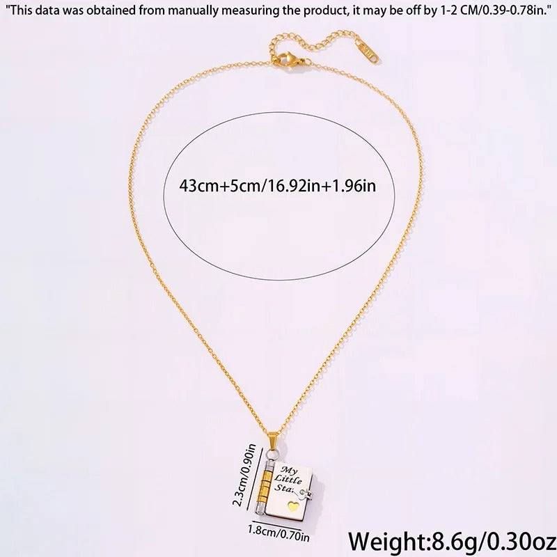 My Little Star™ Stainless Steel Book Necklace
