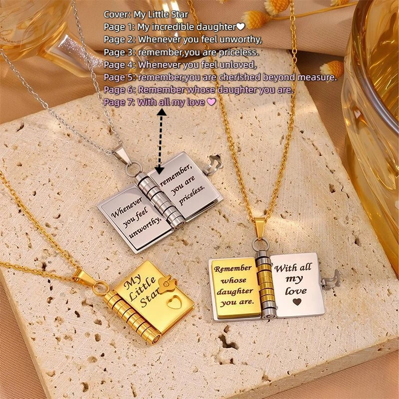 My Little Star™ Stainless Steel Book Necklace