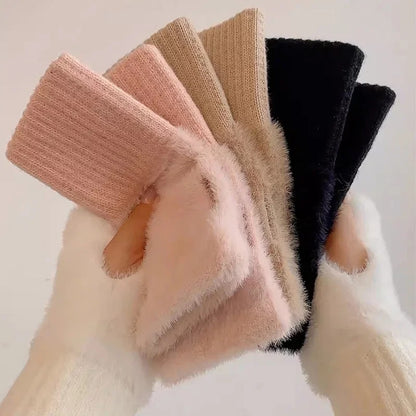 ❄️ MinkTouch™ Fingerless Gloves — Soft Winter Warmth with Timeless Grace