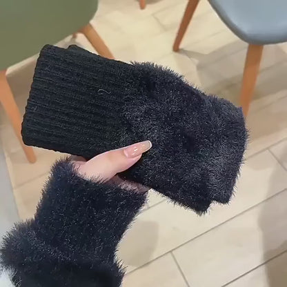 ❄️ MinkTouch™ Fingerless Gloves — Soft Winter Warmth with Timeless Grace